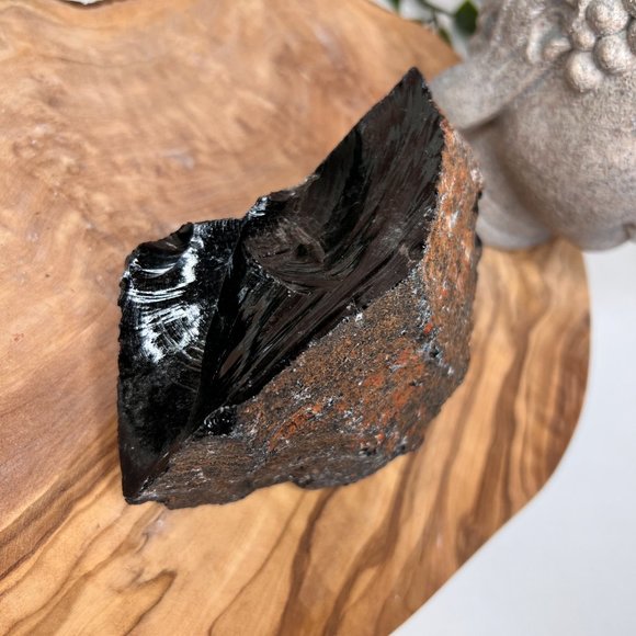 Large Raw Black Obsidian Natural Polished Chunky Crystal | Protection Stone - Picture 3 of 15